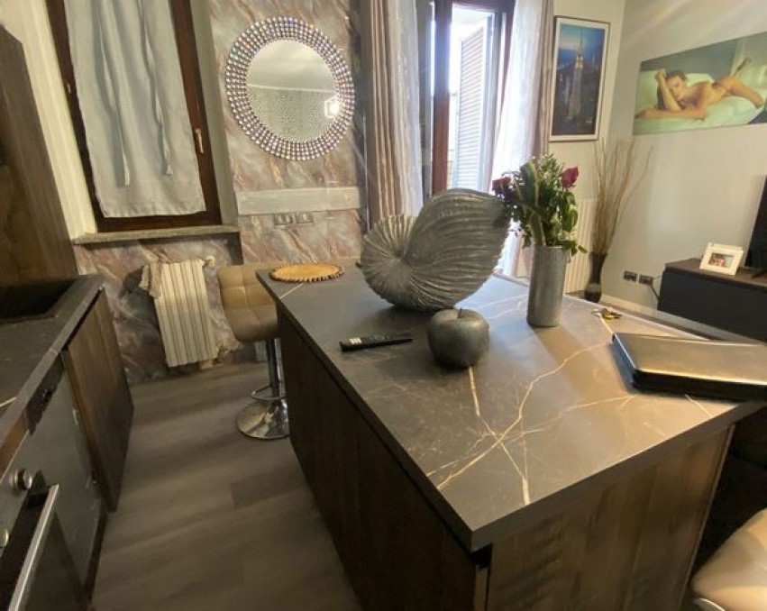 Renovated one-bedroom apartment with private garden and garage